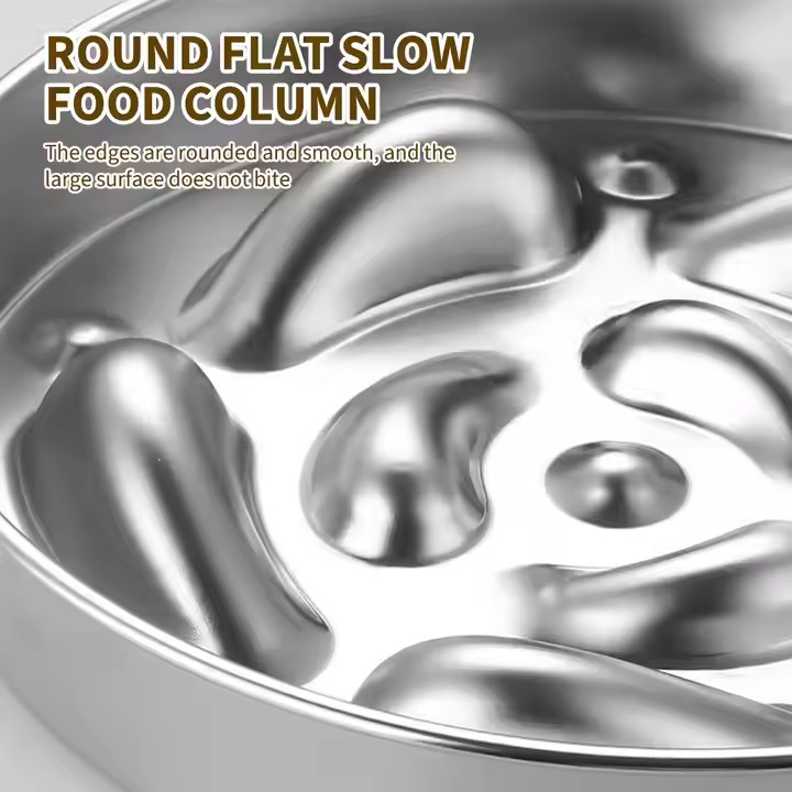 Pet Bowls &amp; Feeders 304 Dog Stainless Steel Bowl Slow Feeder Non-Slip Anti-chocking Slow Feeder for Small Medium Large Breeds