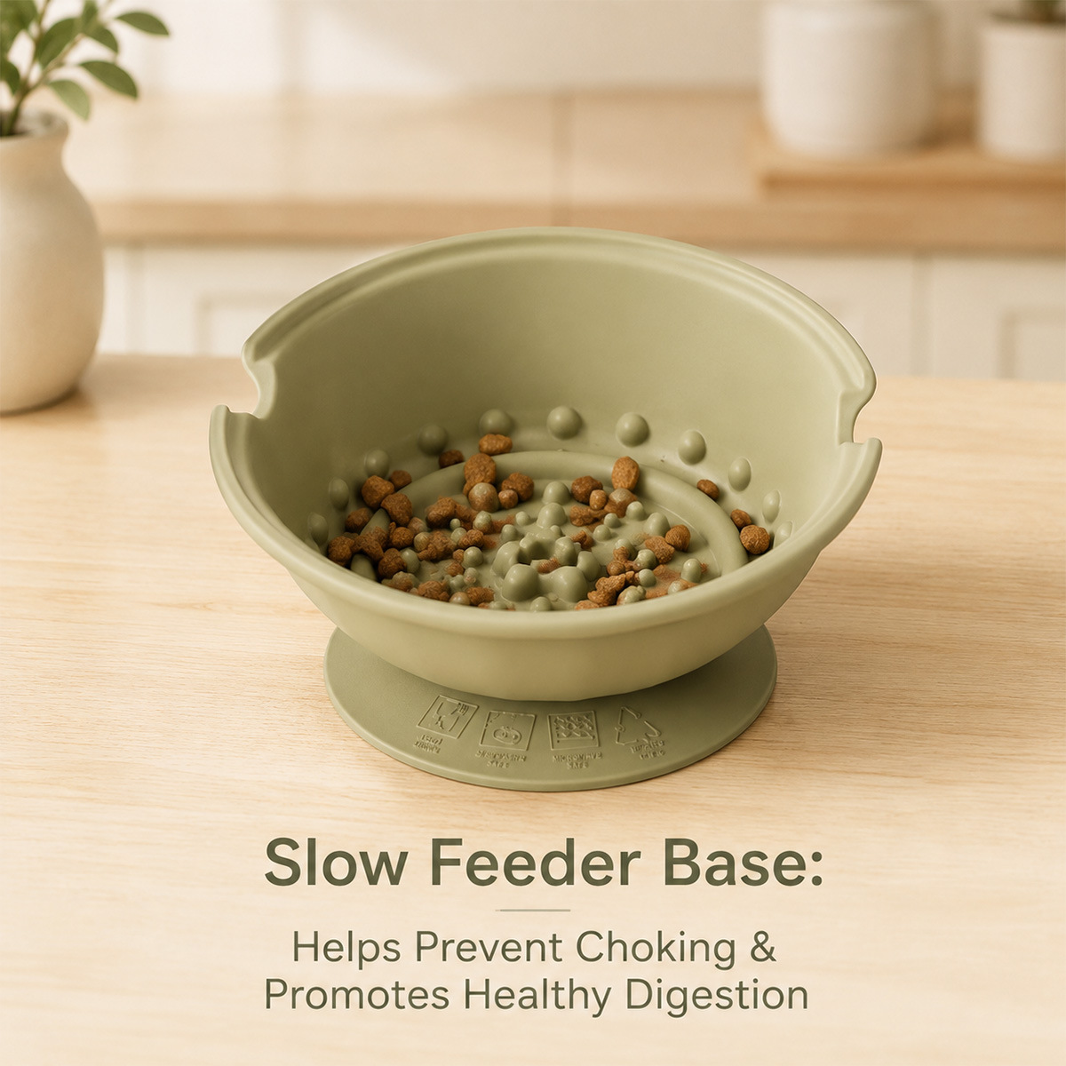 Custom Easy Carry Silicone Pet Food Bowl Puppy Slow Feeder Non Spill Stainless Steel Non Skid Dog Cat Lick Bowl