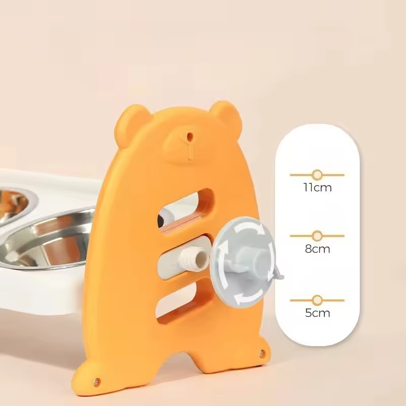 Adjustable Plastic Dog Bowl Tilted Cat Bowl Single Ceramic Double Stainless Steel Pet Feeder Bowls