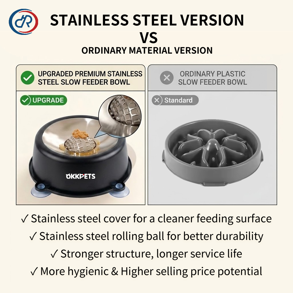 SIMITIPET Custom Logo Stainless Steel Slow Feeder Dog Bowl for Liquid Treats Pup Lick Toy Durable Hygienic Pet Licking Bowl