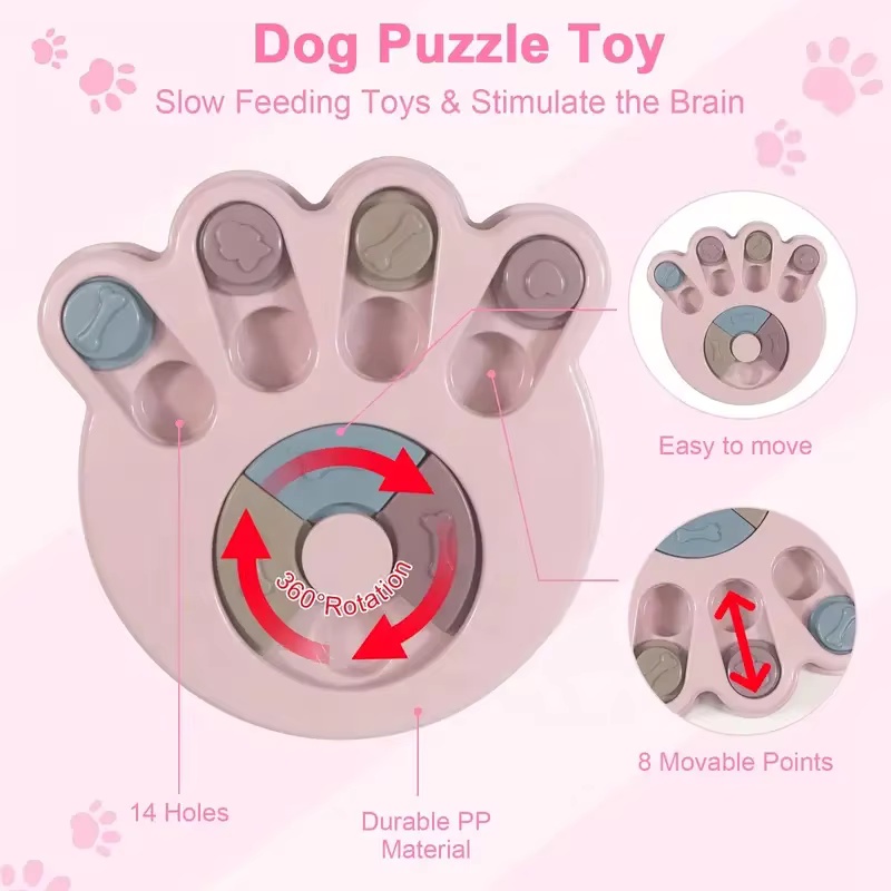 Eco-Friendly Plastic Pet Puzzle Interactive Food Treat Dispenser Toy IQ Training Dog Cat Food Puzzle Feeder Toy