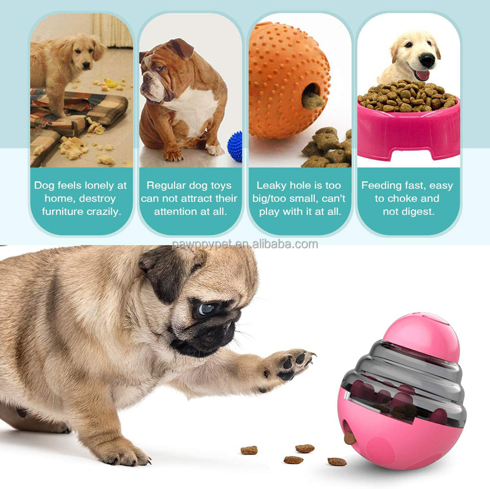 Dog Tumbler Treat Ball Pet Slow Feeder Treat Ball Small Interactive Food Dispenser Adjustable Treats Eat Canister Funny Maze Gym