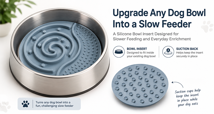 Silicone slow feeder bowl insert overview