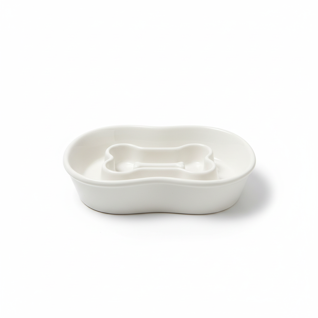 Ceramic Slow Feeder Bowl Dog Bowl for Small Pets, Non-Slip Design