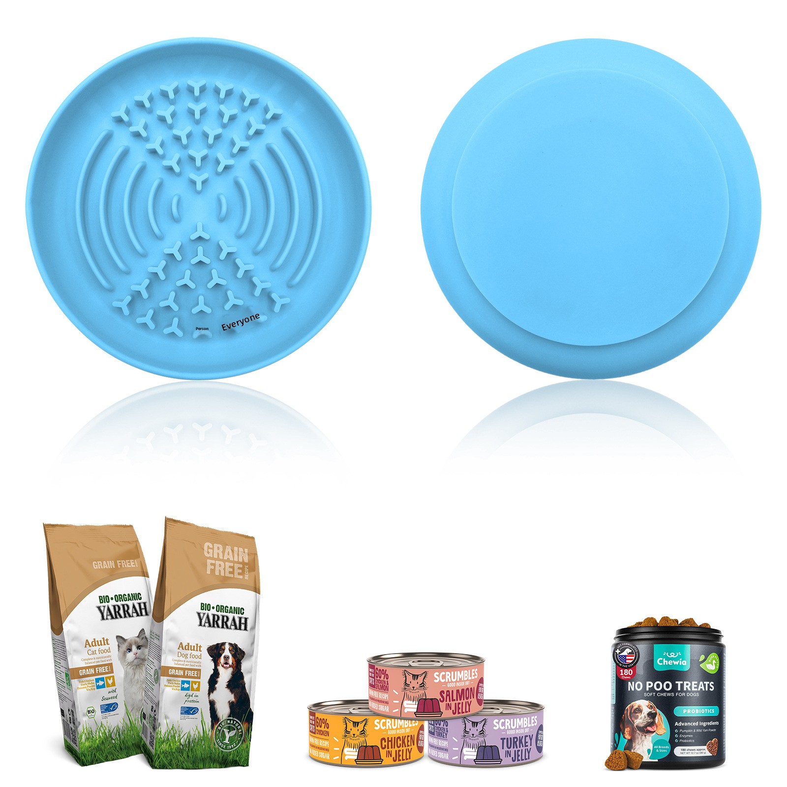 Cross-border Pet Slow-eating Bowl Round Silicone Suction Cup Non-slip Feeding Dish for Cats Dogs Pet Feeding
