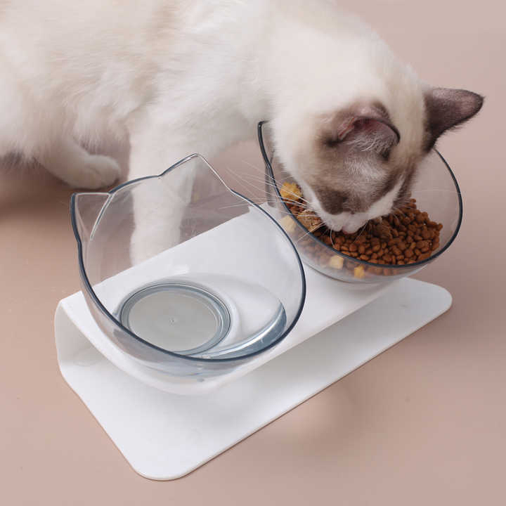 Stylish Tilted Cat Bowl for Easy Feeding and Comfort