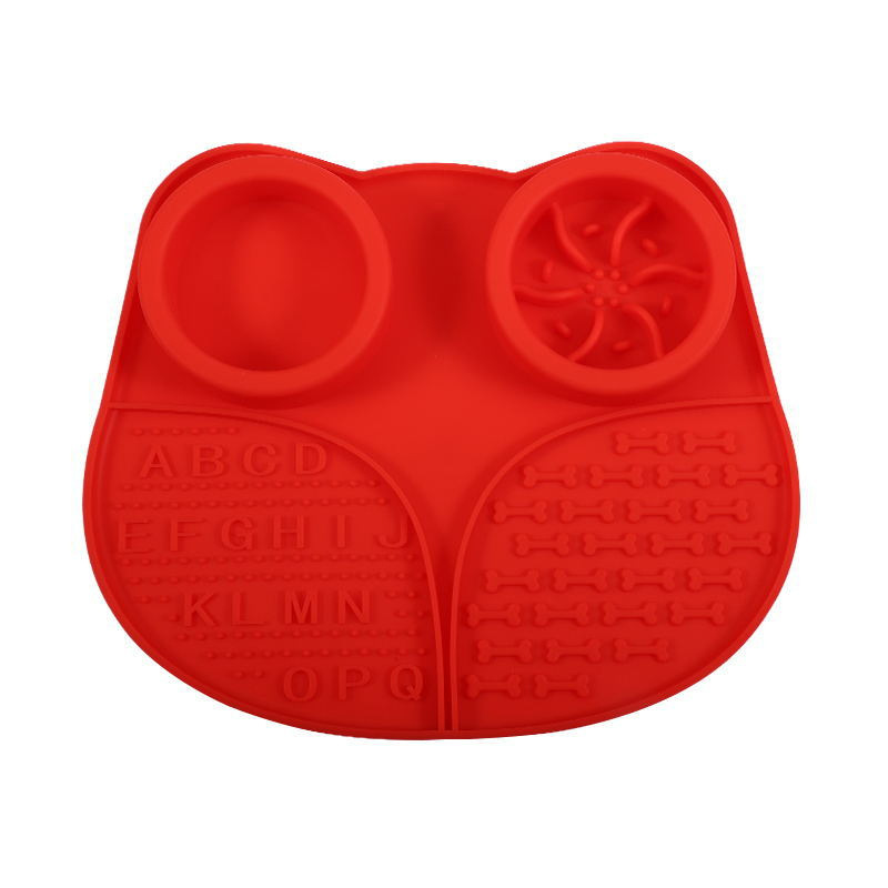 Silicone Pet Slow Food Bowl Lick Drinking Water Multifunctional Universal Cat Dog Eating Tableware Suction Cup Anti-skid