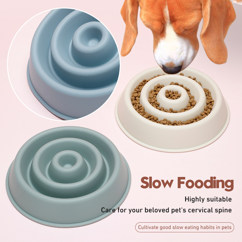 Custom Design 100% Food Grade Pure Silicone Round Slow Feeder Bowl for Dogs Cats, Anti-Choking &amp; Improve Digestion