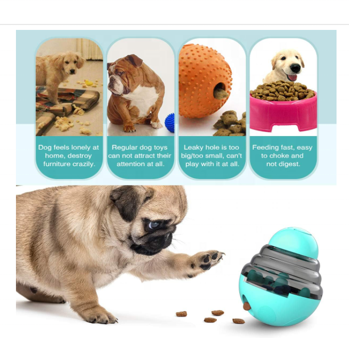Hot SaleBall Food Tumbler Dispenser Adjustable Slow Feeder Can Interactive Entertainment Dog Puzzle Durable Food Dog Toys
