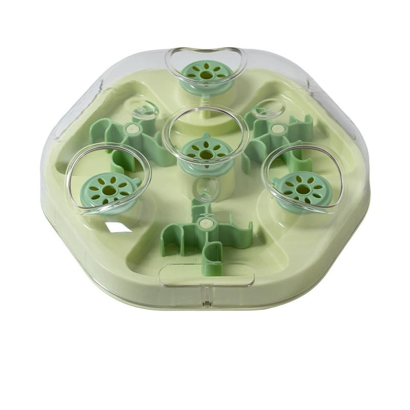 Interactive Cat Puzzle Feeder Treat Dispensing Toy Maze Slow Feeder Anti Choke Hide and Seek Food Puzzle for Indoor Cats