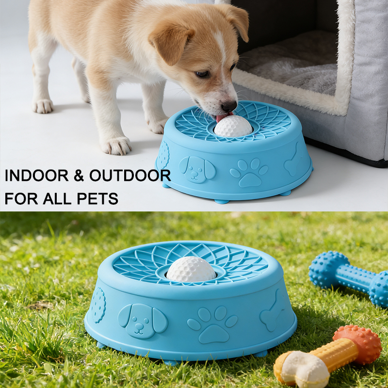 ZMaker 2026 New Silicone Dog Liquid Lick Bowl BPA FREE Rolling Dog Licking Ball Bowl Non-slip Slow Feeder Dog Lick Toy Bowl