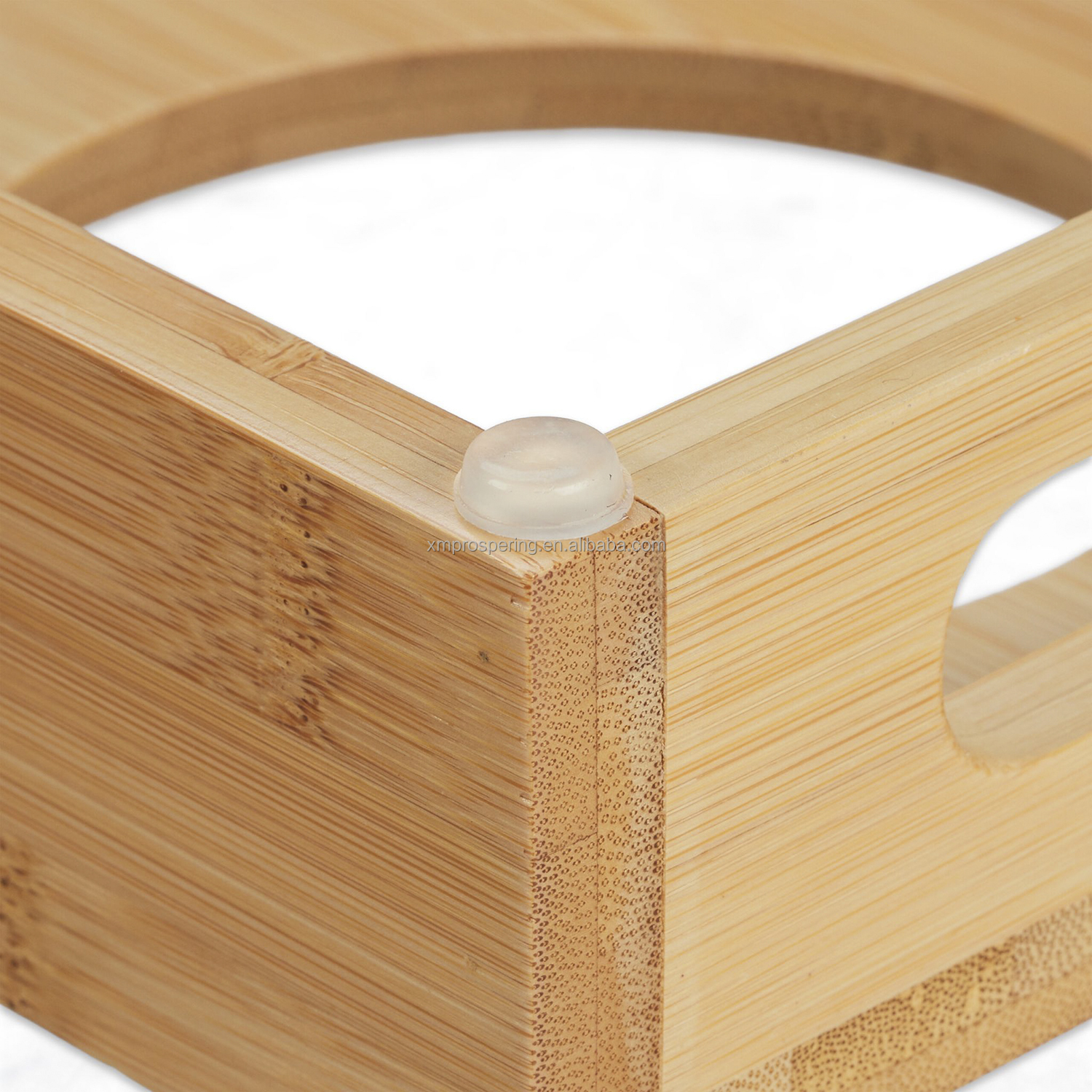 Wholesale Stainless Steel Dog &amp; Cat Elevated Slow Feeder Bowls with Bamboo Stand 2-in-1 Pet Food Holder