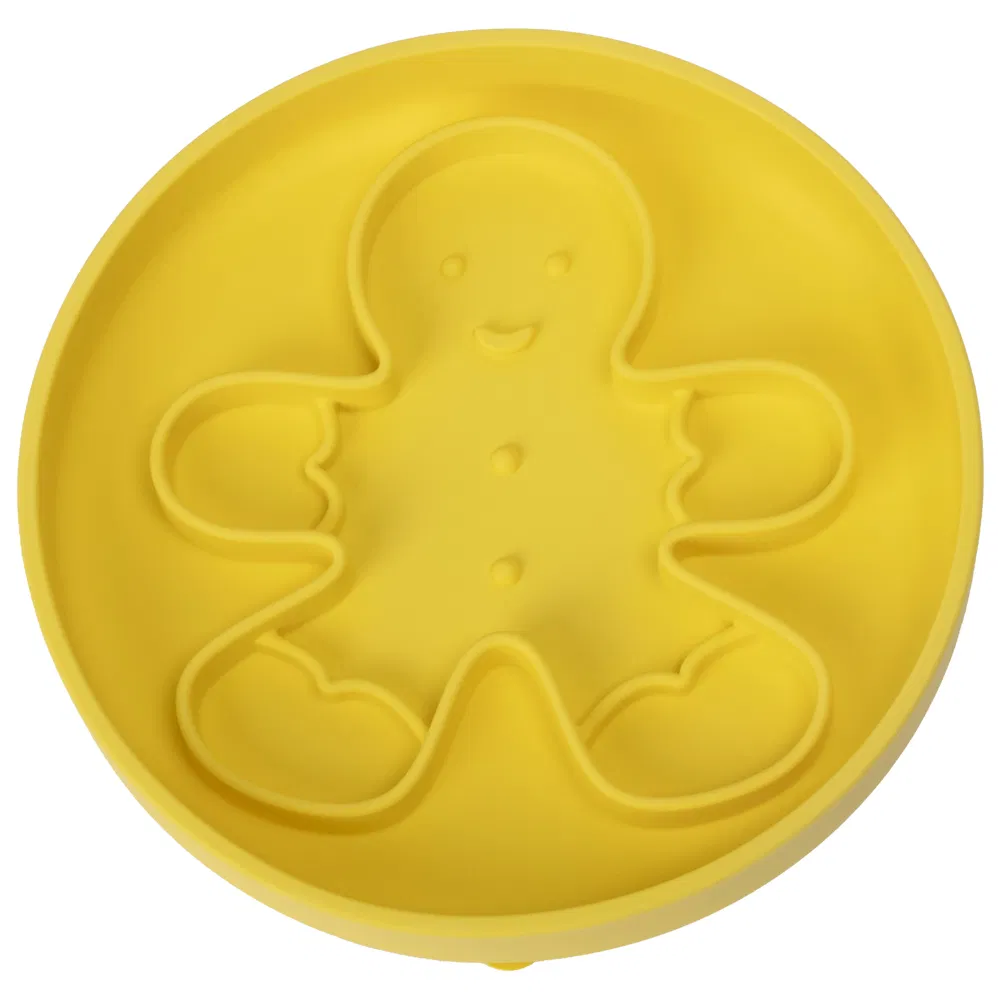 Christmas Design Eco-Friendly Silicone Slow Feeder Dog Bowl Durable Pet Feeder for Slow Eating Cats with Plate