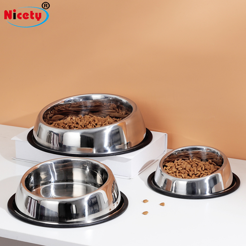 Wholesale Ergonomic Slanted Design Stainless Steel Pet Dog Bowl Food Grade Tilted Pet Feeding Bowls for Bulk Supply