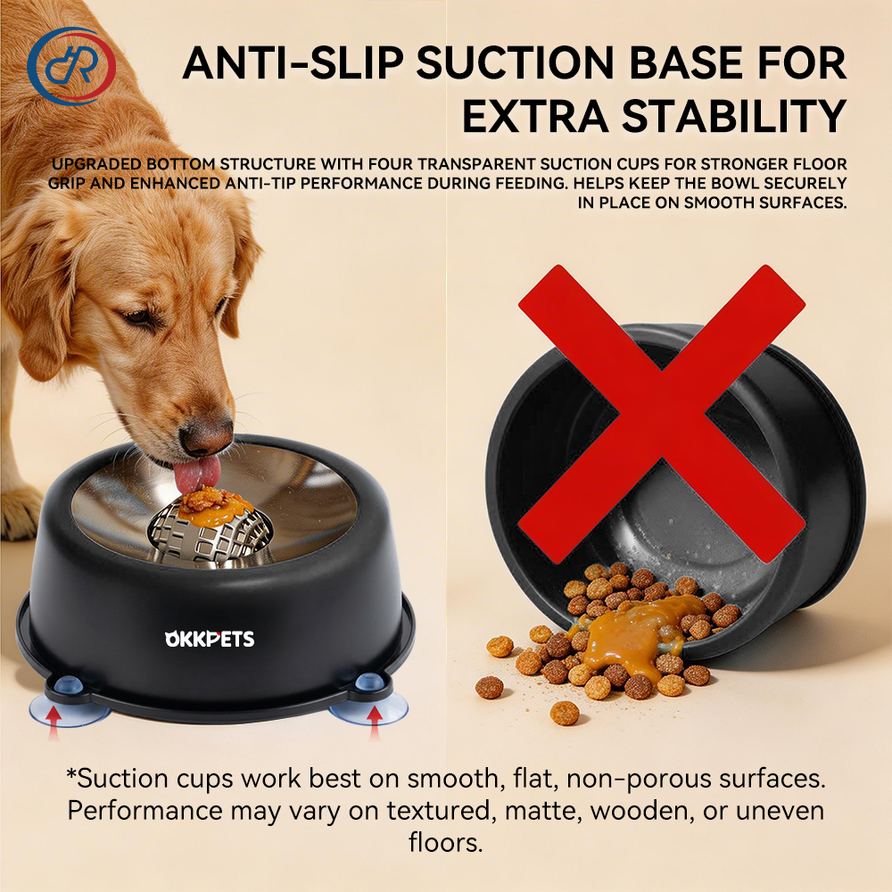 SIMITIPET Custom Logo Stainless Steel Slow Feeder Dog Bowl for Liquid Treats Pup Lick Toy Durable Hygienic Pet Licking Bowl
