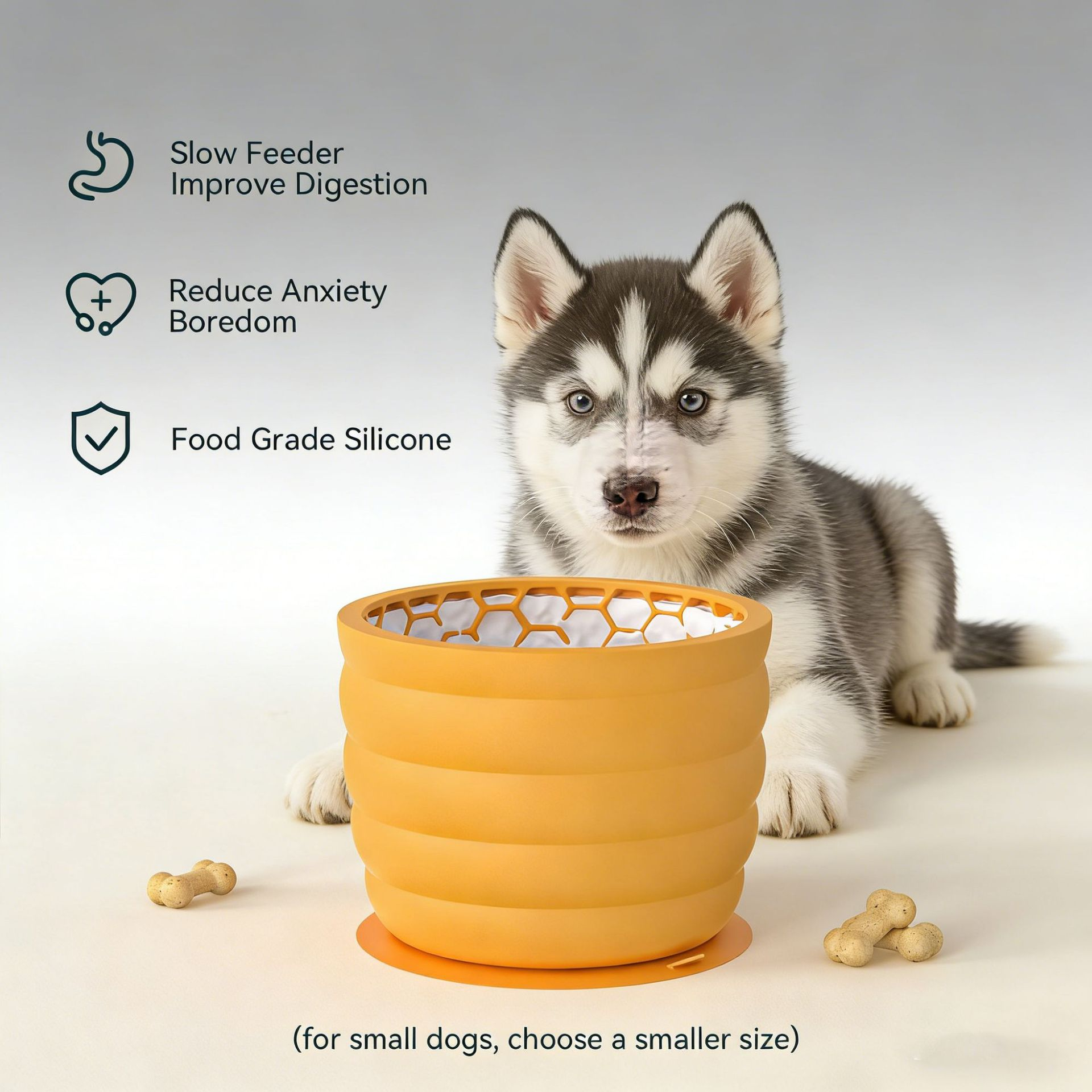 Dog Automatic Portable Slow Feeder Bowl Anti-Choking With Non-Slip Bottom To Prevent Spilling Silicone Material Waterproof