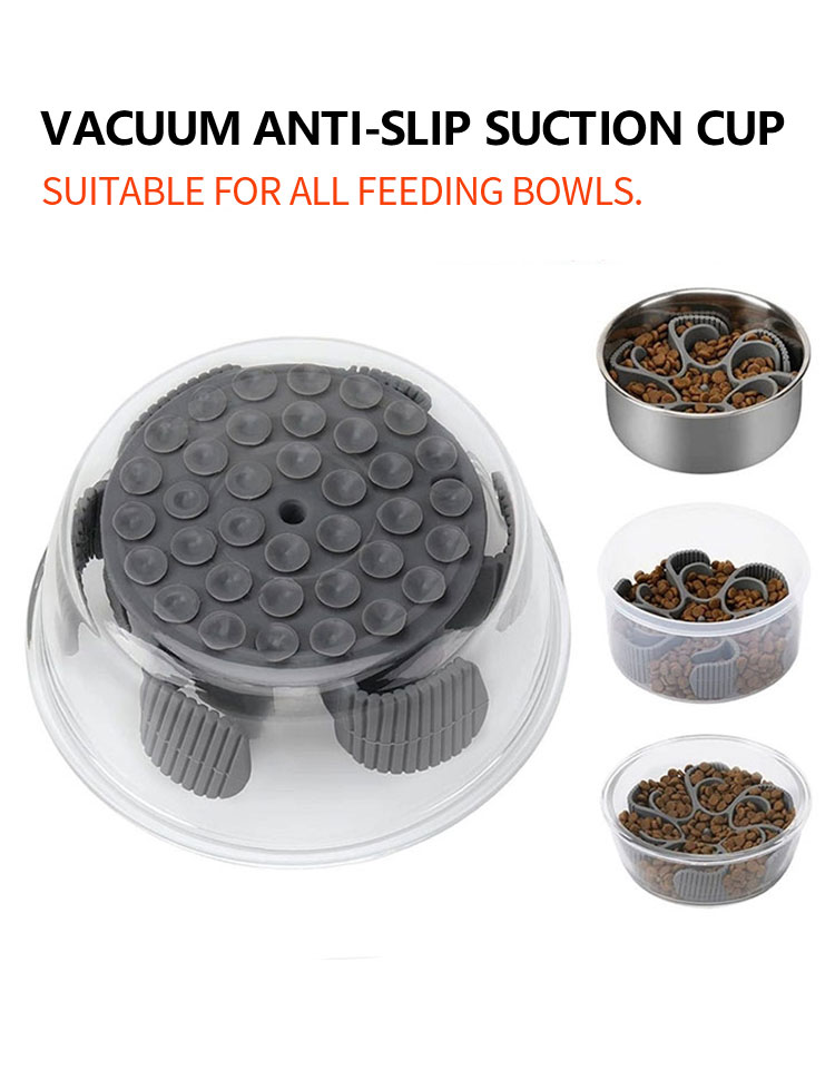Designable Soft Elastic Eco-Friendly Silicone Slow Feeder Dog & Cat Bowl with Suction Cups Training Licking Dish