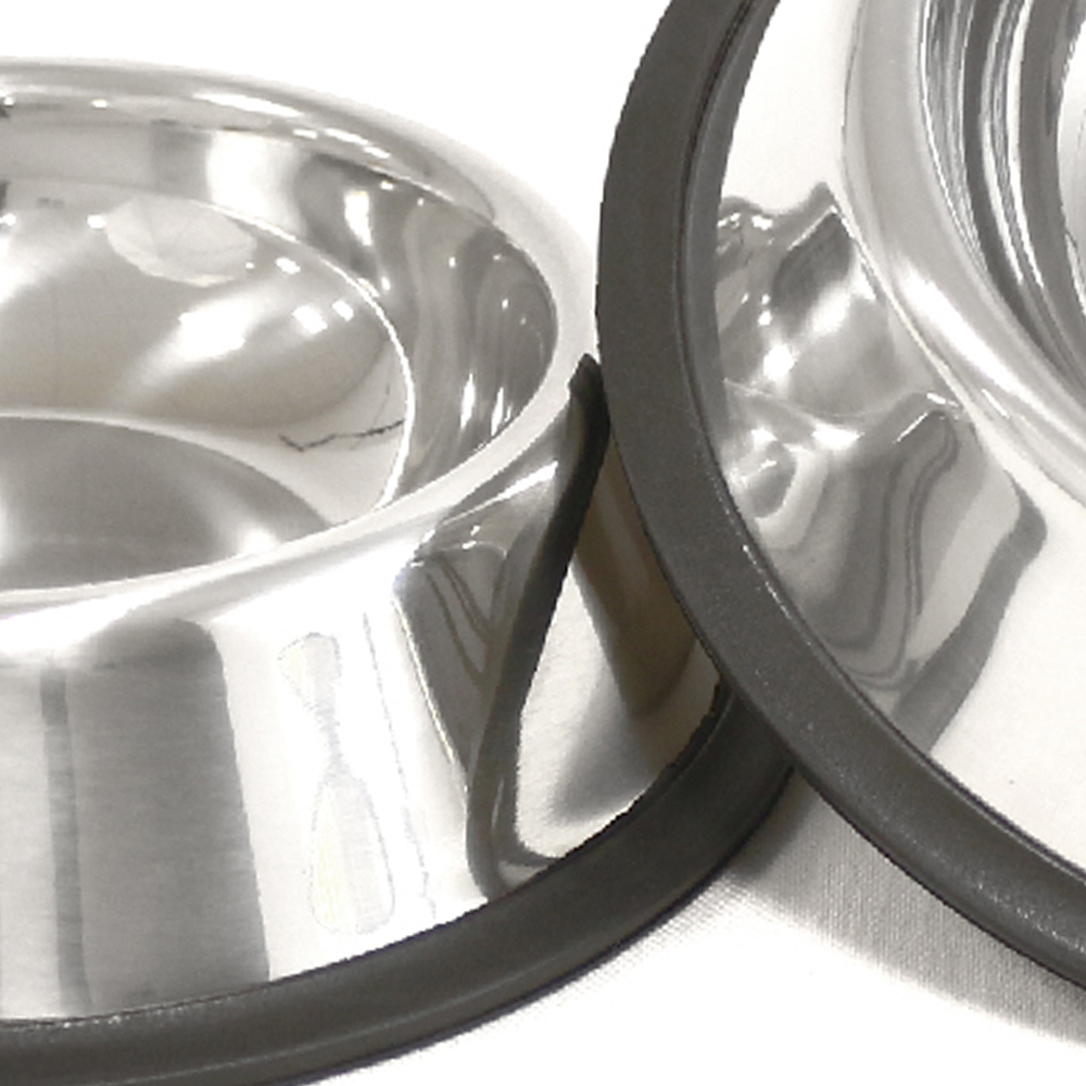 Large 30CM Eco-Friendly Durable Stainless Steel Rounded Solid Slow Feeder Non-Slip Easy Clean Food Bowl Indoor/Outdoor Use Cats