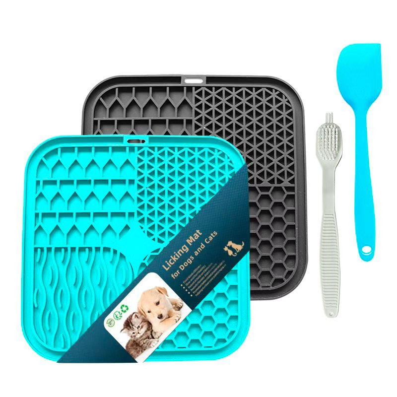 Custom 20*20 MM Pet Licking Pad Silicone Pet Food Dog Feeder Bowl Lick Mat Dog Licking Ball 100% BPA Free