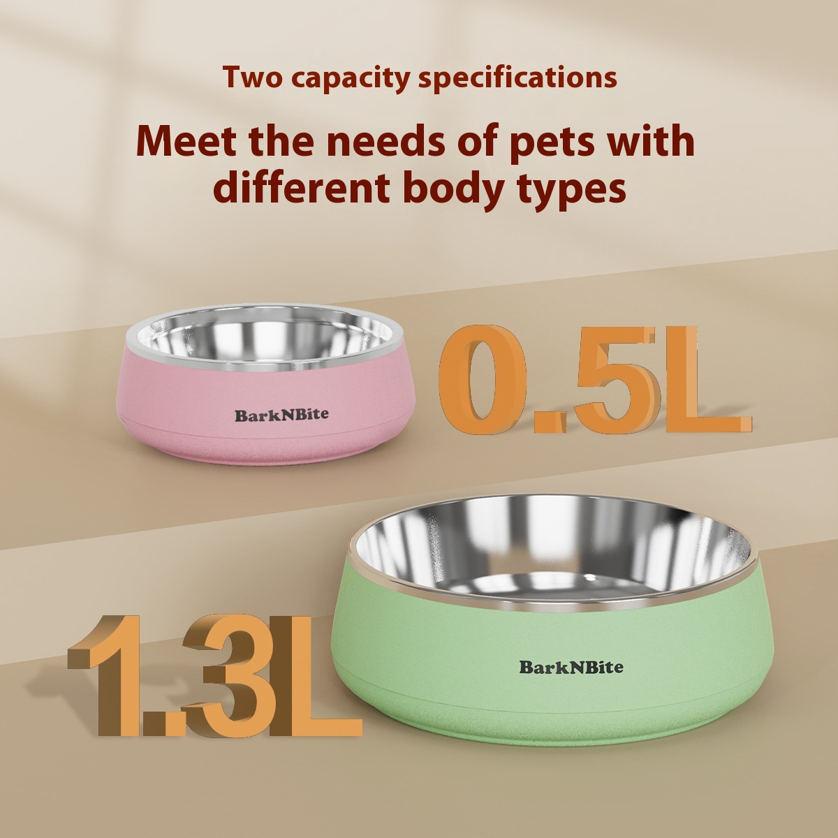304 Stainless Steel Dog Bowl Eco-Friendly Slow Food Bowl Medium Large Dogs Anti-Knock Waterproof IPX5 Rounded Pet Supplies
