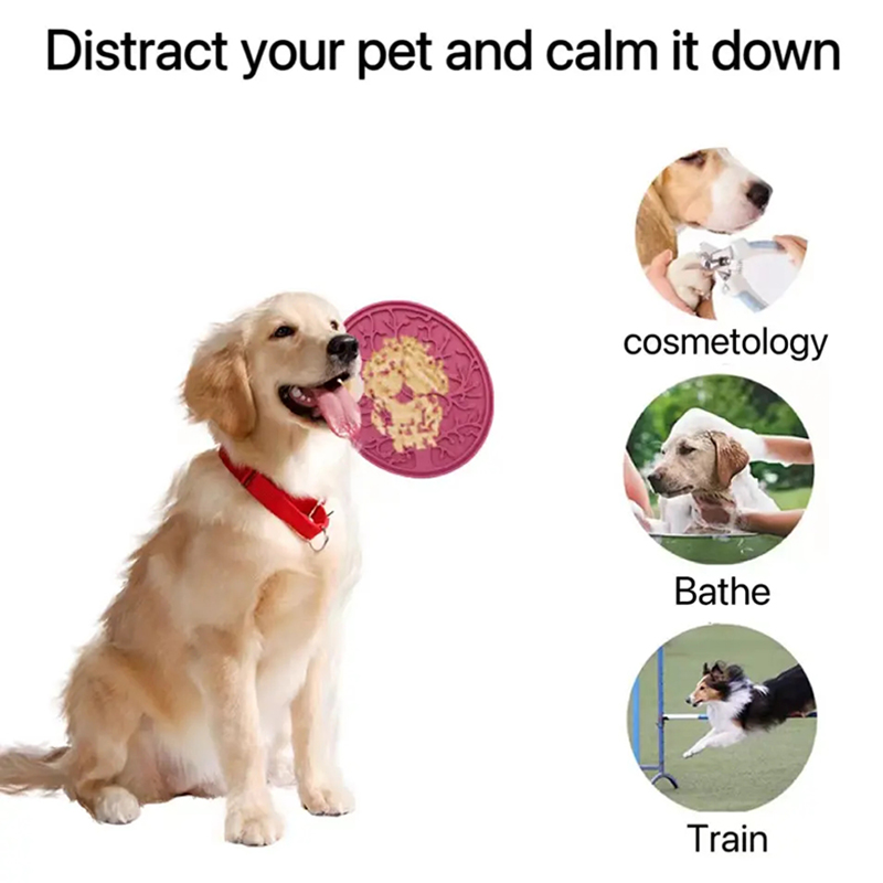 Custom Slow Feeder Silicone Bulk Dog Lick Mat Silicone Lickmat Non Slip Suction Pet Lick Pad Dog Feeder Mat for Dogs Cats