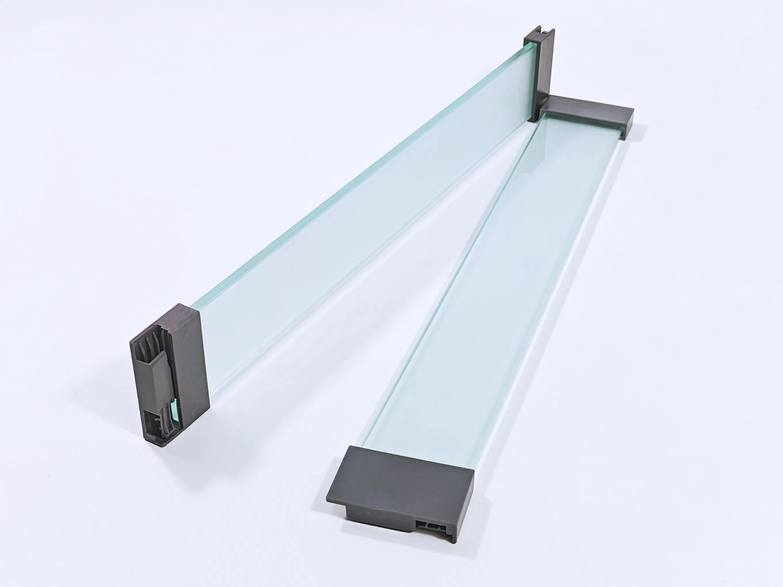 Double-Wall Drawer System for Kitchen Cabinet with Extended Side Glass