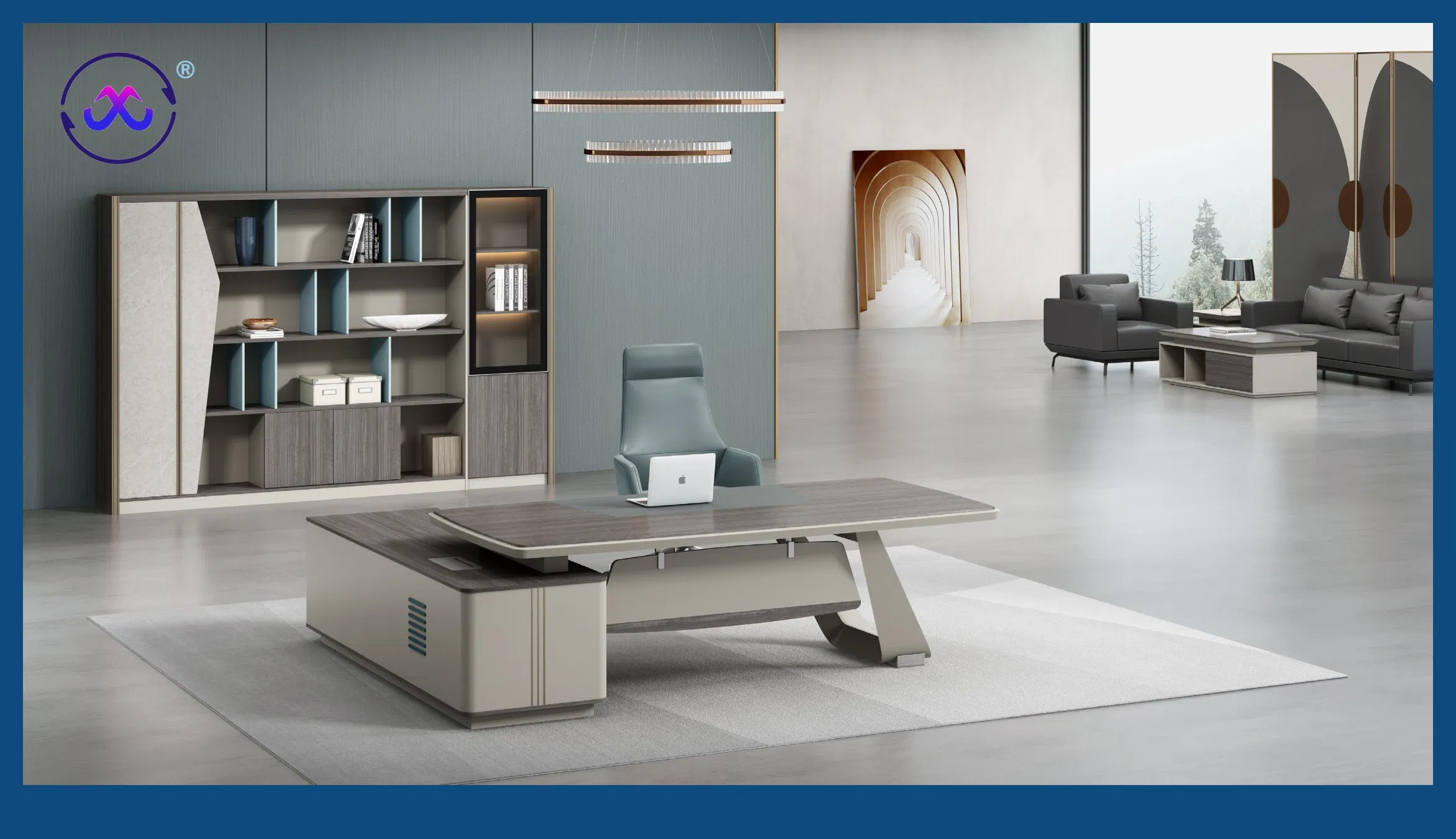 Customized Modern Luxury Wooden Office Furniture Tables Workstation Table Chairman CEO Boss Table Top Suppliers with Preferred Price