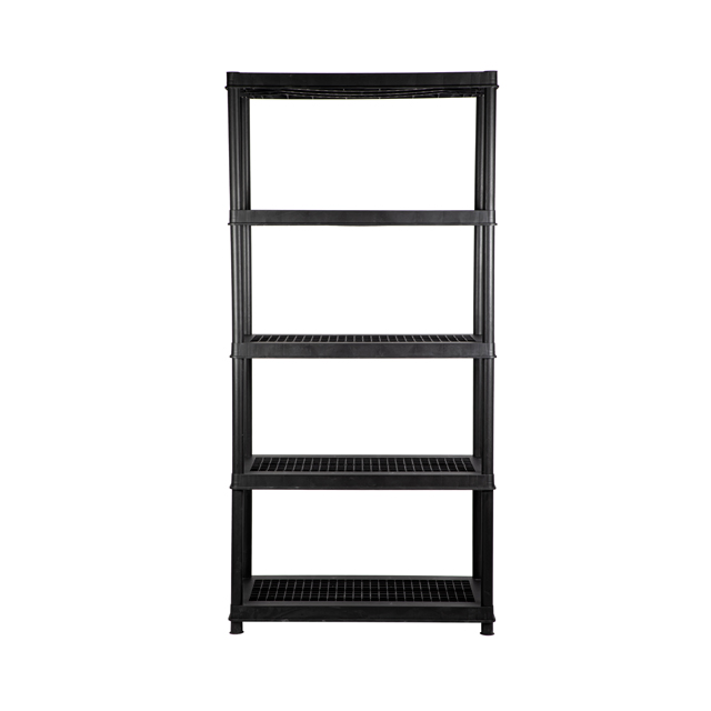 Black18 36*18*72inches 5 Tier Heavy Duty Plastic Shelving Unit, 150lbs Per Shelf, Modular Garage Rack Storage