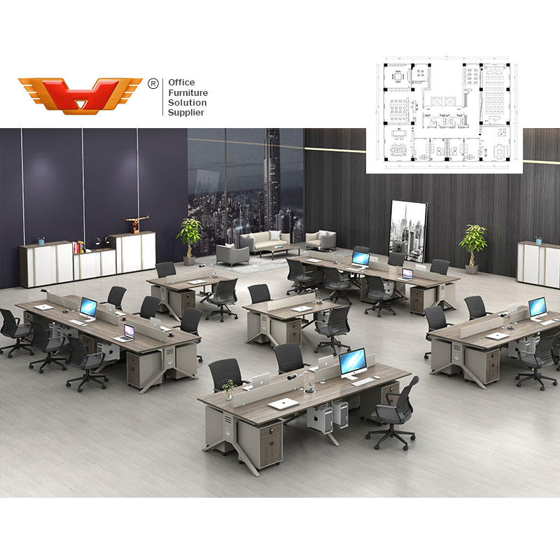 Interior Design Contractor Office Partition Cubicle Workstation Computer Desk Modern Furniture Office Table
