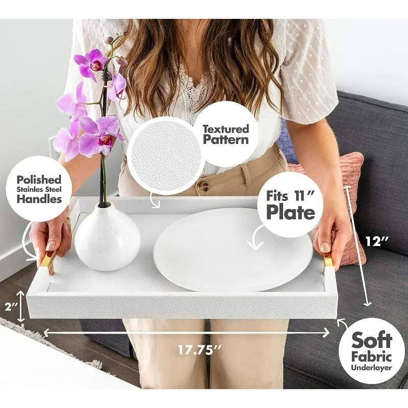 White Glossy Decorative Serving Tray