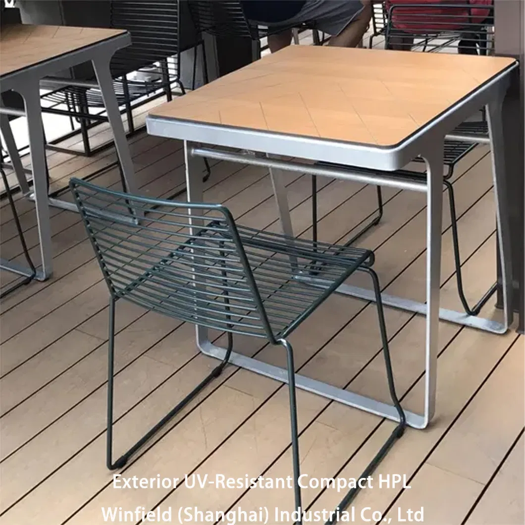 Functional Exterior UV-Resistant Compact HPL Table Top, Antibacterial Finish