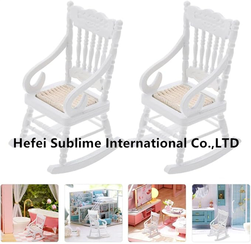 Doll House Wooden Chairs, Christmas Dollhouse Model for Dollhouse Accessories Furniture Decoration