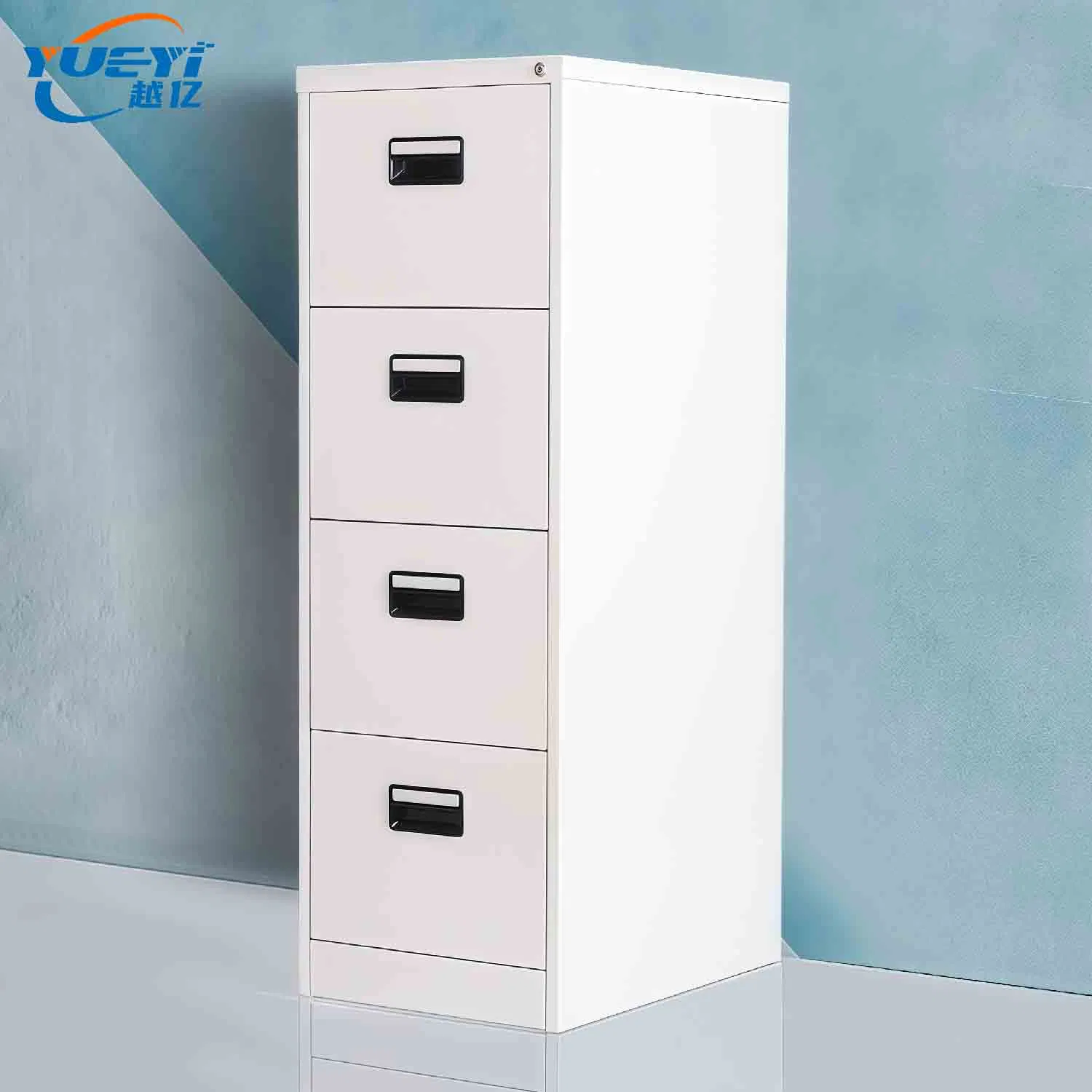 Heavy Duty Four Drawer Storage Unit with Central Lock and Keys Custom Made for Office Use Metal Drawer Cabinet