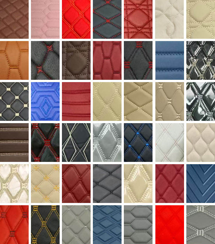 Quilting Automotive Cuero PVC Rexine Synthetic Faux Leather Faux Car Upholstery Material Leather Fabric for Car Seats
