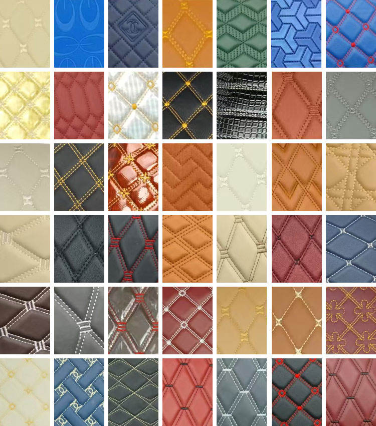 Quilting Automotive Cuero PVC Rexine Synthetic Faux Leather Faux Car Upholstery Material Leather Fabric for Car Seats