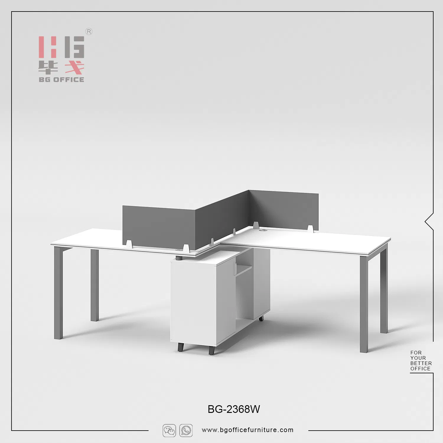 L Shaped Wooden Furniture Two-Person Computer Table Office Desk Workstation with Drawers