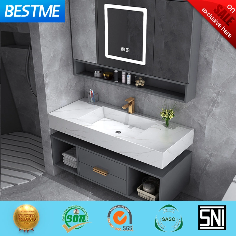Guangdong Fatctoy ODM LED Smart Mirror Customized Size Sinterstone Basin Bathroom Vanity Cabinet (BY-X8005)