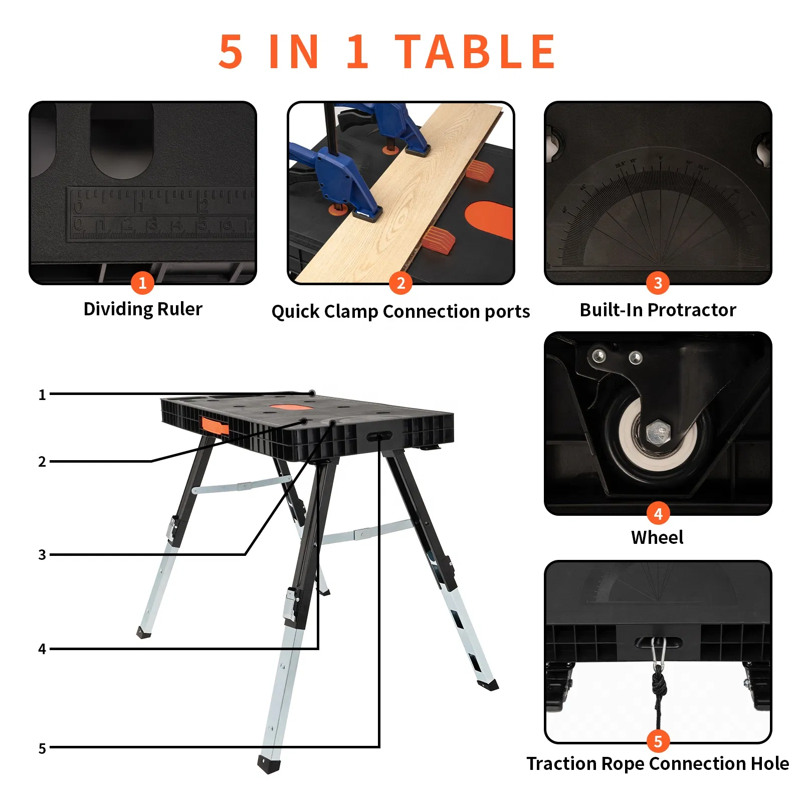 Advanced Multifunctional Professional Portable Foldable Telescopic Workstation Mobile Workbench Table for Garage Workshop