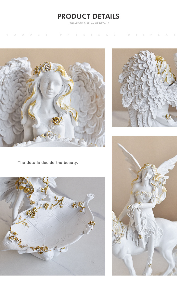 Resin Craft Angel Storage Box Home Decoration Accessories Key Clutter Organizer Decorative Items