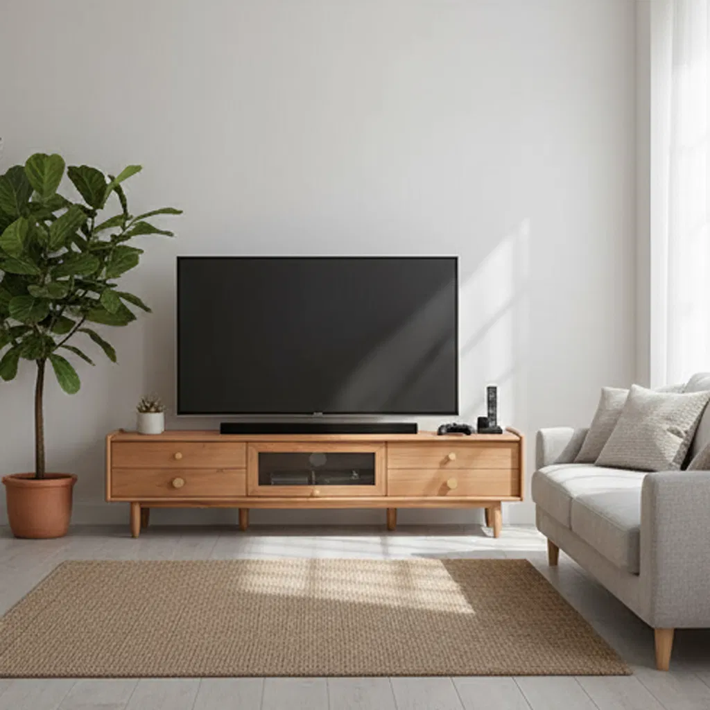 Urban Design Solid Wood TV Cabinet with Modern-Urban Storage