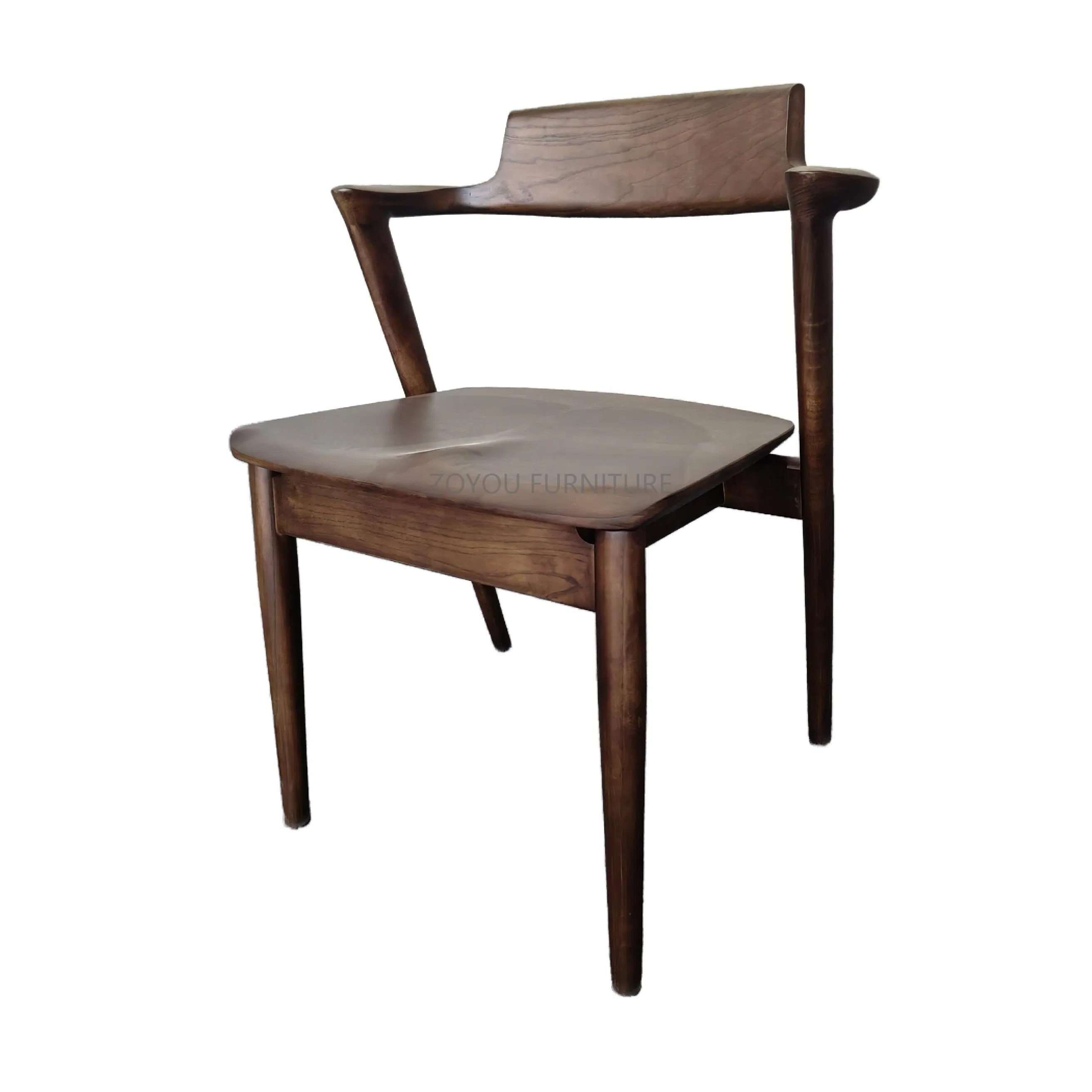 Stylish PU Leather Upholstery Black Wooden Dining Chair