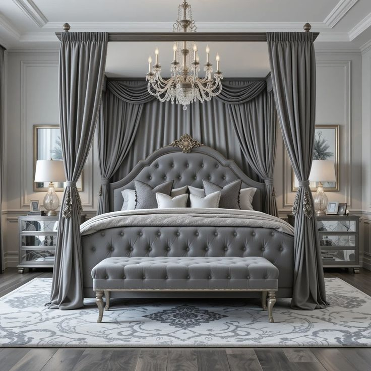 Luxury Hotel Bedroom Furniture Set with Velvet Upholstered Bench