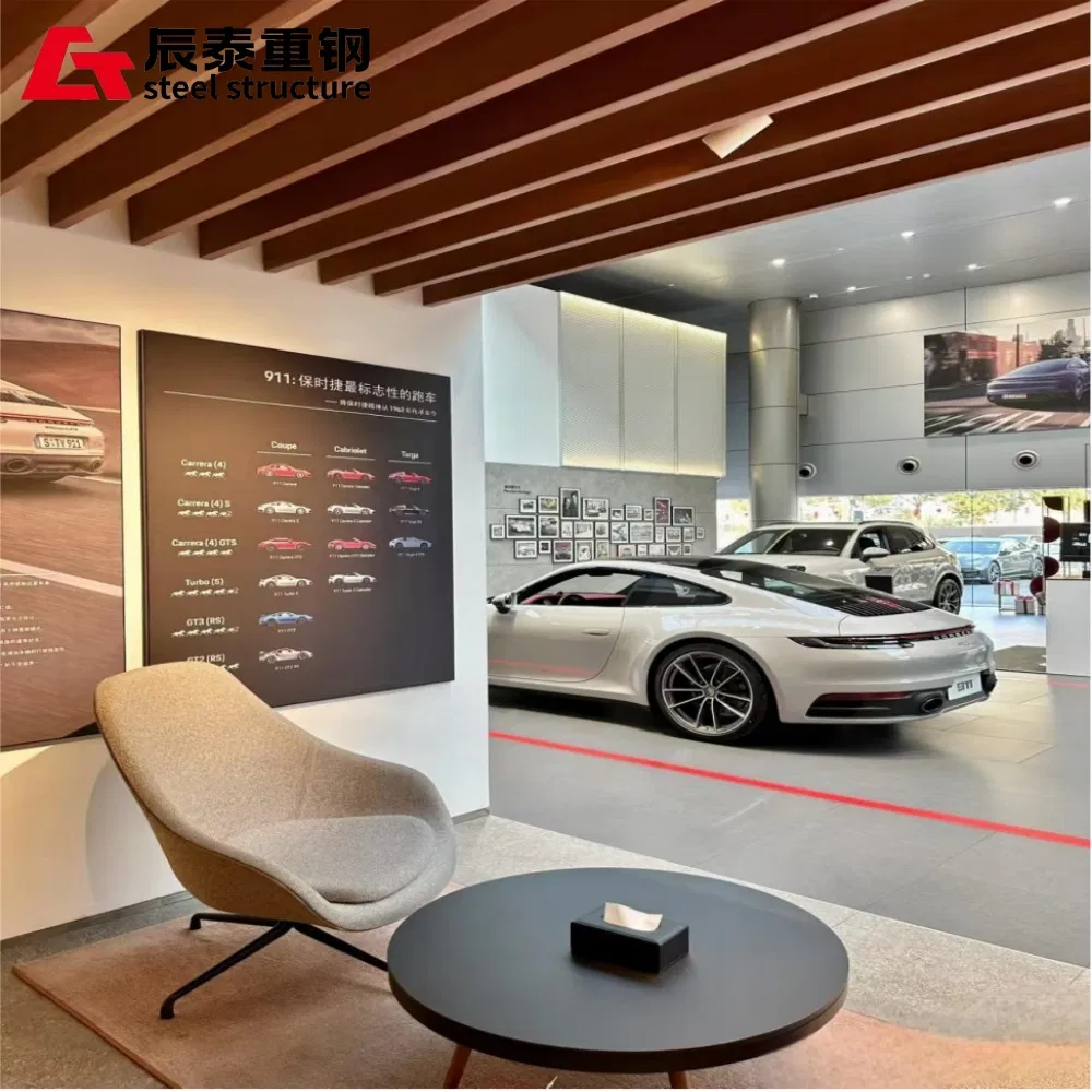 Professional Design of Modern Low-Cost Prefabricated Steel Structure Car Showroom 4s Shop