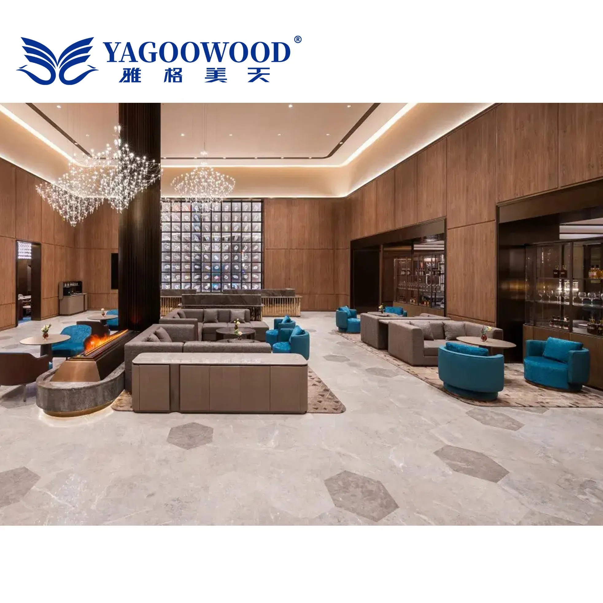 Integrated Hotel Door &amp; Wall System with Wood Finish