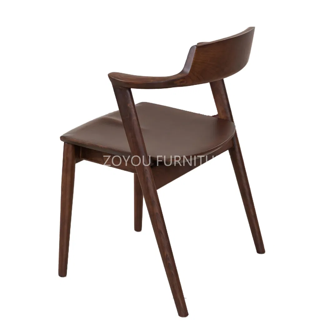 Stylish PU Leather Upholstery Black Wooden Dining Chair
