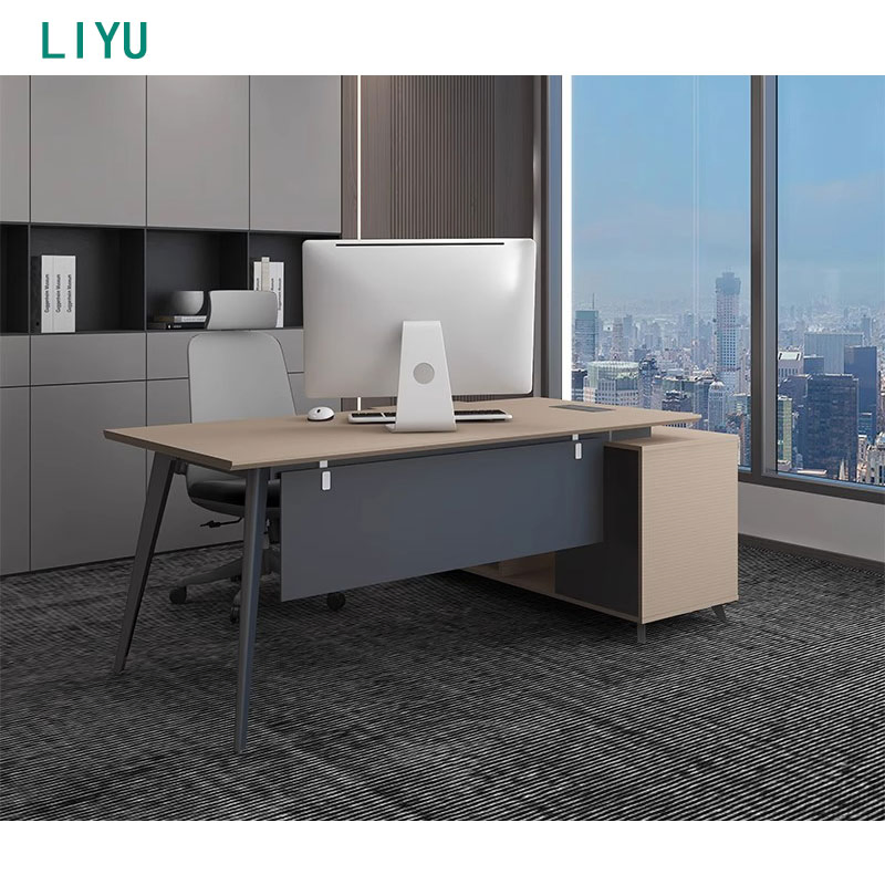 Liyu Hot Sale Modern Executive Desk Latest Commercial Furniture Design Table for Home Office Workstations Study Panel Wood Style