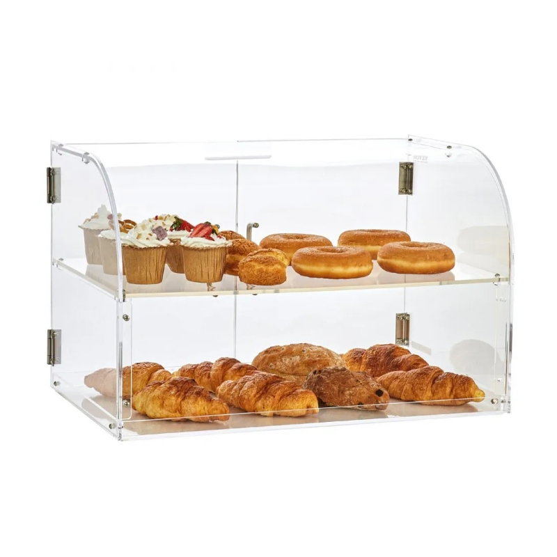 Acrylic Multi-Tier Cake and Bread Display Stand Transparent Shelving Unit for Display