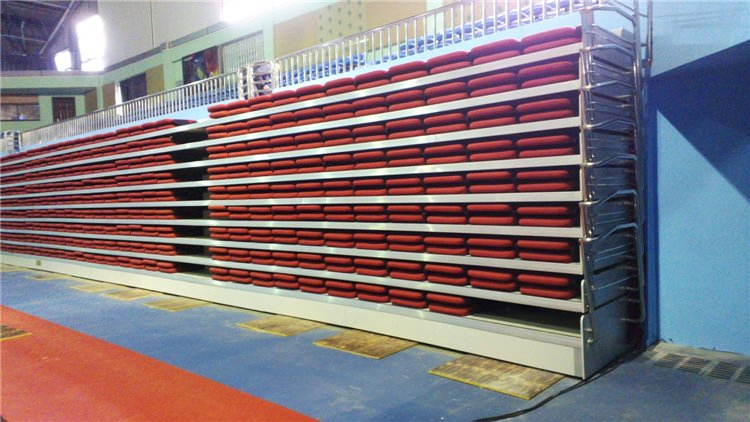 Jy-768 Indoor Public Telescopic Bleachers Riser Mounted Filp up Soft Cold Foma Sponge Chair Grandstand
