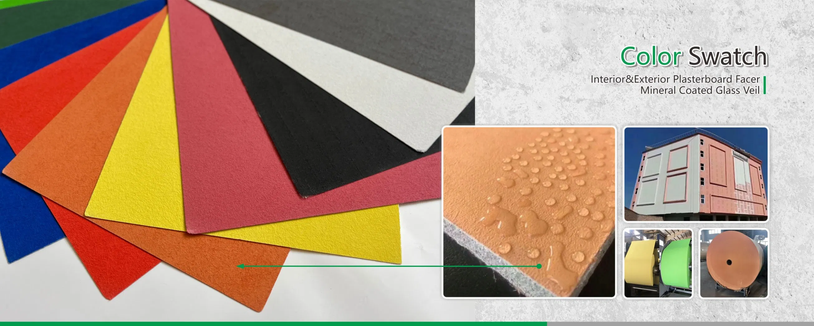 Fire Retardant Glass Veil for Exterior Fascade Finish