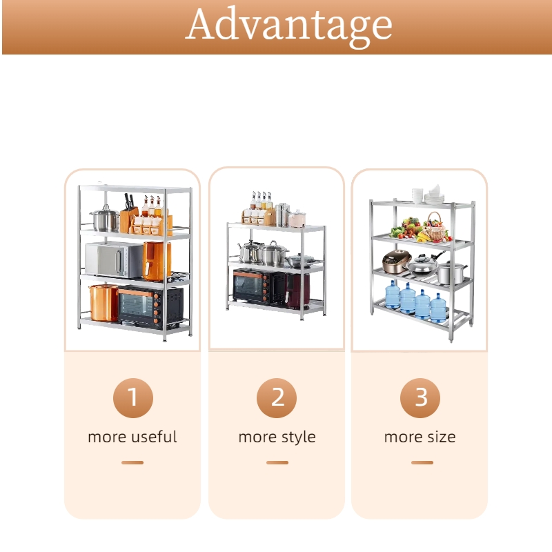 Modular Stainless Steel Storage Rack Customizes Commercial Shelf Configurations